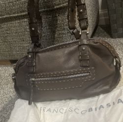 GENUINE LEATHER BROWN ALL LEATHER TOTE HANDBAG