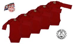 X10 100% ORGANIC COTTON RED BABYGROW / BABY BODYVEST - NEWBORN - RRP £30