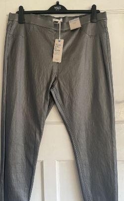 M&S BRONZE COATED PULL UP JEGGINGS SIZE 20 B.N.W.T