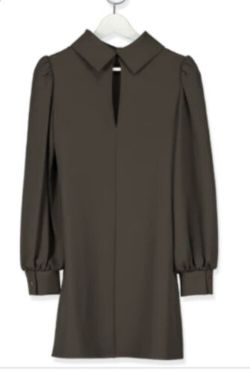 P.A.R.O.S.H GREEN SHIRT SHIFT DRESS UK XS