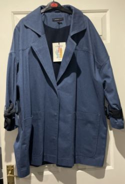 M&S MID LENGTH DENIM STYLE COAT/BLAZER SIZE M