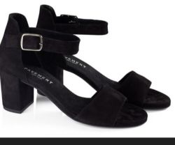 PAVEMENT SYLVIA BLACK SUEDE STRAP SANDALS