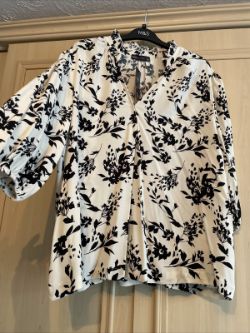 M&S IVORY MIX VISCOSE TUNIC BLOUSE SZ 22 NEW WITH TAGS