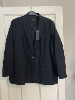 AUTOGRAPH WOOL BLEND LADIES BLACK BLAZER SIZE 22 BNWT