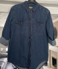 REIKO LADIES OVERSIZED DENIM SHIRT SIZE M