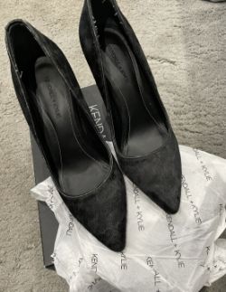 KENDALL+ KYLIE DARK GRAY PONY HAIR KKBRITNEY HIGH HEELS