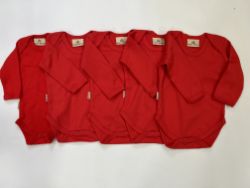 X10 100% ORGANIC COTTON RED BABYGROW / BABY BODYVEST - 6-12 MONTHS - RRP £30