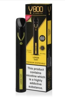 100 X LEMON V800 DINNER LADY DISPOSABLE VAPES - RRP £5.99 EACH
