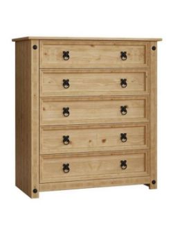 CORONA RUSTIC 5 DRAWER CHEST RRP £159