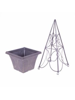 ECLIPSE PLANTER & CAGE TRELLIS (25CM X 2 RRP £15