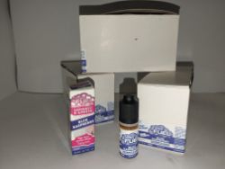 VAPOURIZ E-LIQUID CARTONS OF 2.7 CARTONS BLUE RASPBERRY FLAVOUR POCKET FUEL 10X10ML OF 1.2%