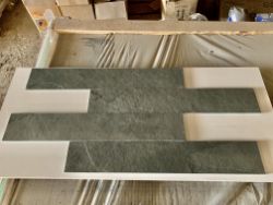 BRAZILIAN GREY/GREEN SLATE STRIPS - 600MM X 100MM - TOTAL 36 M2