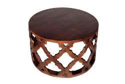 5 X MANGO WOOD HAND CARVED COFFEE TABLE - TEAK BROWN - ND0052