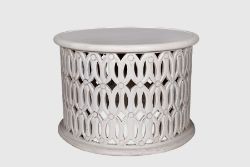 5 X MANGO WOOD - WHITE DISTRESSED COFFEE TABLE - ND0041