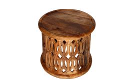 5 X MANGO WOOD - NATURAL FINISH - SMALL SIDE TABLE - ND0040