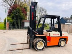 NISSAN FD45 DIESEL FORKLIFT * 4.5 TON LIFTING CAPACITY * C/W PALLLET TINES