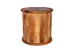 5 X MANGO WOOD STRIPE NATURAL SOFA TABLE ND0053