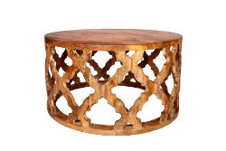 5 X MANGO WOOD HAND CARVED COFFEE TABLE - NATURAL - ND0052