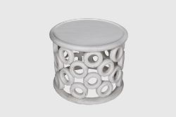 5 X MANGO WOOD - WHITE DISTRESSED - SIDE TABLES - ND004