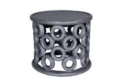 5 X MANGO WOOD GREY FINIHS SIDE TABLES - ND004