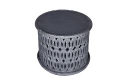 5 X MANGO WOOD - GREY DISTRESSED SMALL SIDE TABLE - ND0040