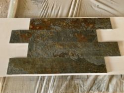 BRAZILIAN MULTICOLOUR SLATE STRIPS - 600MM X 100MM - TOTAL = 76.08M2