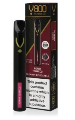 50 X BERRY V800 DINNER LADY DISPOSABLE VAPE - £5.99 EACH