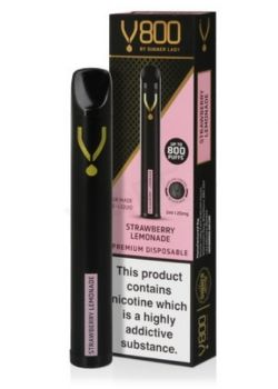 100 X STRAWBERRY LEMONADE V800 DINNER LADY DISPOSABLE VAPE - £5.99 EACH