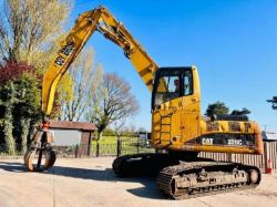 CATERPILLAR 320C HIGH RISED CABIN TRACKED EXCAVATOR C/W 5 TINE ROTATING GRAB