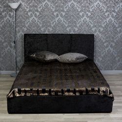 5FT KING SIZED BLACK COLOURED VELVET OTTOMAN BED