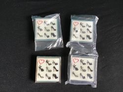 4 X COMPACTS WITH BLACK SHOE PATTERN