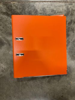 1 PALLET OF ORANGE A4 LEVER ARCH FILES - 50 X 12 ON A PALLET