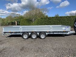 2023 IFOR WILLIAMS 18FT TRI AXLE PLANT TRAILER LM186G3 / LED LIGHTS / DROPSIDES