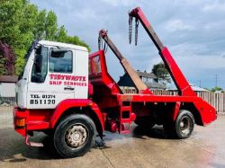MAN 18.225 4X2 SKIP LORRY C/W MANUAL GEAR BOX & TELESCOPIC ARMS