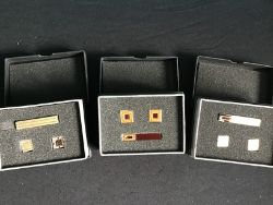 3 X CUFFLINKS AND TIE PIN SETS