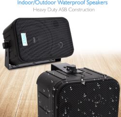 PAIR OF 2 NEW PYLE PDWR50B WATERPROOF 500W OUTDOOR LOUDSPEAKERS