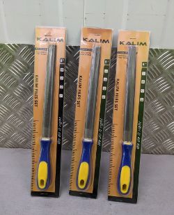 3XKALIM 8 INCH HALF-ROUND HAND FILE WITH HIGH CARBON HARDENED STEEL, ERGONOMIC GRI