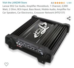 JOBLOT OF 4 X LANZAR B52 CAR 1 CHANNEL 2,000 WATT 2 OHM RCA INPUT BASS BOOST AMPLIFIER