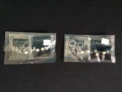 2 X ANNALEECE PEARL NECKLACE AND EARRING SETS WITH SWAROVSKI ELEMENTS