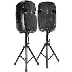 PYLE WIRELESS PORTABLE PA SYSTEM 2 X 1000W SPEAKERS + MICROPHONE + REMOTE - BLUETOOTH COMPATIBLE