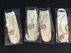 4 X DOUBLE HEART AND CHAINS