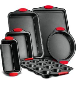 JOBLOT 3 BOXES OF X NUTRICHEF 6-PIECE NONSTICK BAKEWARE SET - CARBON STEEL BAKING TRAY SET