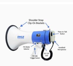 JOBLOT OF 4 X PYLE - PRO 50 WATTS MEGAPHONE W/SIREN (PMP50)