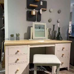 BRAND NEW BOXED DESIGNER DOUBLE PEDESTAL DRESSING TABLE