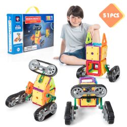 51 PCS 3D MAGNETIC BUILDING BLOCKS TILES SET KIDS CONSTRUCTION EDUCATIONAL TOY