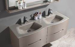EXCELLENT QUALITY DESIGNER VANITY UNIT IN WARM GREY RRP £599.