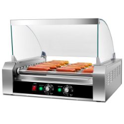30 HOT DOG ELECTRIC ROLLER MACHINE STAINLESS STEEL SAUSAGE GRILL