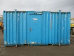 16 FT FEET FOOT SECURE SHIPPING CONTAINER TOILET BLOCK 3 + 1
