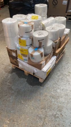 P/3 PALLET OF MIXED PACKING SUPPLIES, LABLES, BAGS, TAPES, NOTEBOOKS AND MORE