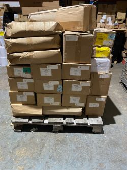 PALLET OF MIXED PACKING SUPPLIES, LABLES, BAGS AND MORE P/2